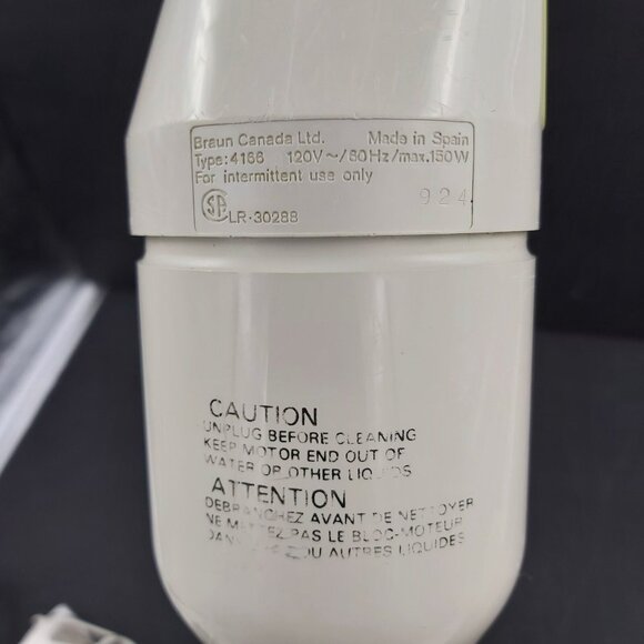 Braun 4166 Blender Mixer Handheld 6 Speed Electric with Accessories Tested - Picture 4 of 10